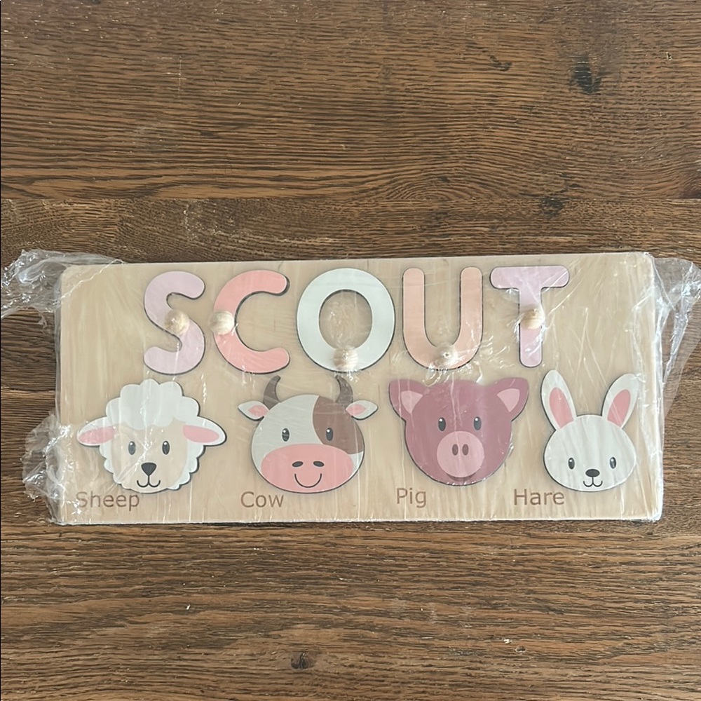 Wooden Animal Name Puzzle